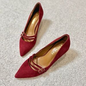 Coach Women's Red Suede Heels Size 6.5